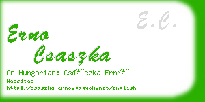 erno csaszka business card